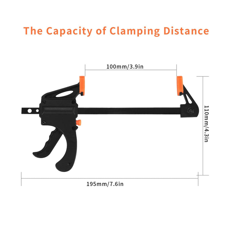 4 Inch Bar Clamps for Woodworking, 5 Pcs Trigger Quick Grip Clamps, One Handed Ratchet Wood Working Clamps, Mini Small Bar Woodworking Clamps for Wood Gluing Crafts 4Inch
