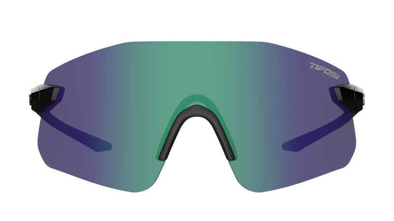 Tifosi Vogel SL Sport Sunglasses Men & Women - Ideal For Baseball, Cycling, Cricket, Golf, Hiking, Running Gloss Black, Smoke Green Mirror