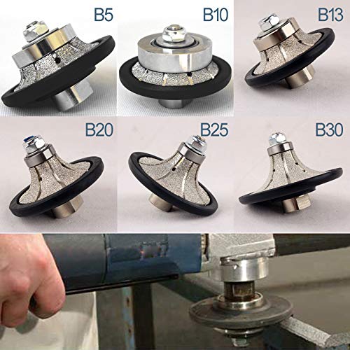 3/4 inch Demi Bullnose Half Bullnose Roundover Diamond Hand Profiler/Router Bits for Granite Concrete Marble Countertop Edge(B20) 3/4"(B20)