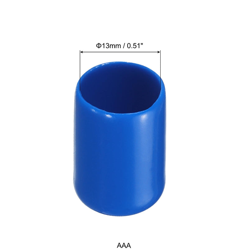 20 Pack Screw Thread Protector Cover Rubber End Caps, [for Screw, Bolt, Rod End Cap] - 1/2 inch(13mm) Inner Dia/Blue 13mm 20
