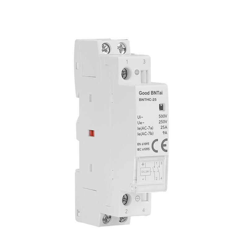DC Modular Contactor 2P 2NO 25A 12V 24V DC 35 mm DIN Rail Mount (2P 25A 2NO 24VDC) 2P 25A 2NO 24VDC