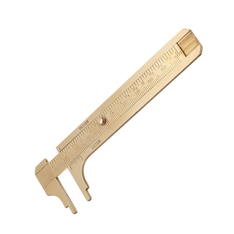 Brass Mini Vernier Caliper Sliding Gauge Vernier Caliper Double Scales mm/inch Ruler Measuring Tool for Jewellery Measurement 80mm/100mm (Double scale 100mm) Double scale 100mm