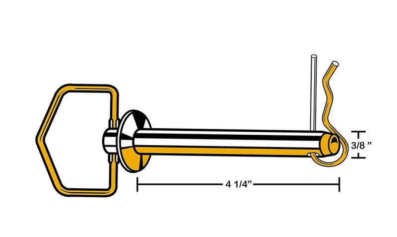 014973159511 Swivel Hitch Pin, 3/8 x 4-1/4-Inch, Yellow Tint