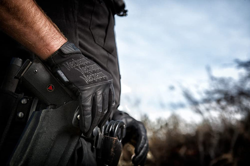 Mechanix Wear Tactical Specialty Recon Gloves - Heavy Duty - Slim-Fitting Leather Work Gloves - Touchscreen Compatible - Machine Washable - Large - Covert Black