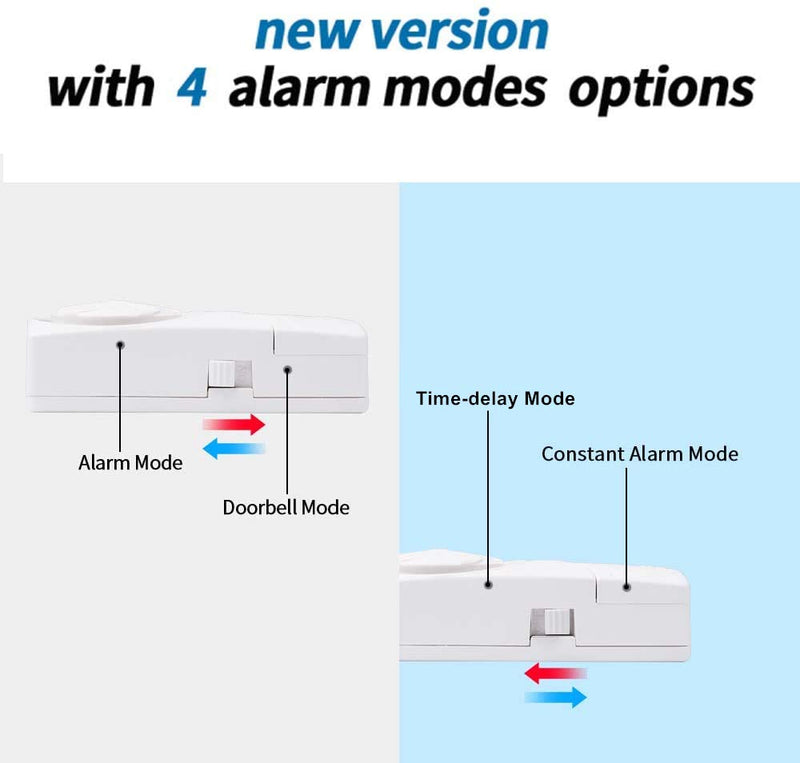 WSDCAM Door and Window Alarm for Home Wireless Alarms Security System Magnetic Alarm Sensor Close Door Reminder Loud 110 dB, 4-in-1 Mode Window Alarms 10 Pack
