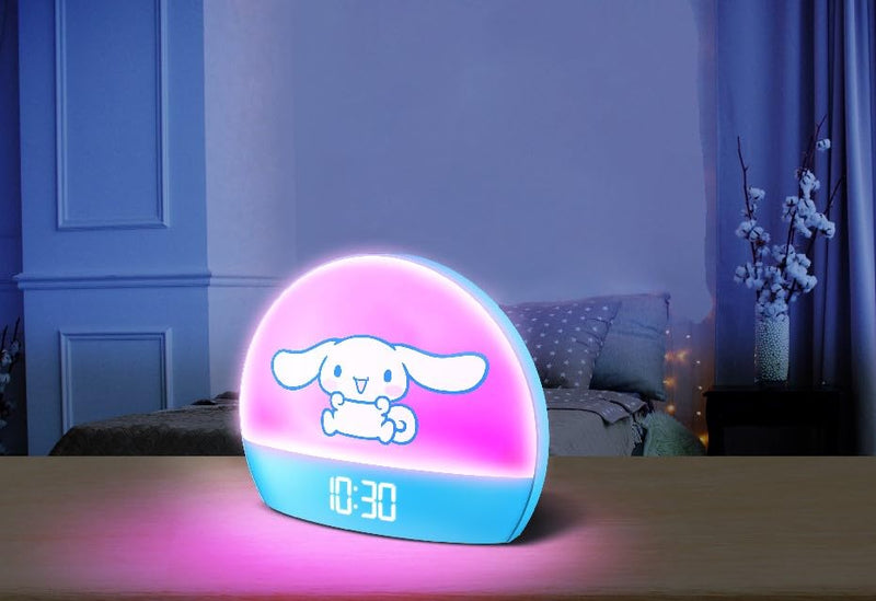Hello Kitty Sunrise Alarm Clock - Multicolor Lights, USB Charging, LED Display, and Snooze Function 1 Pack Cinnamoroll