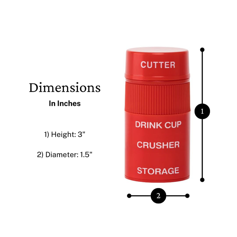 Pill Crusher Cutter and Grinder Cut and Crush Combo with Drinking Cup, Storage, by easycare