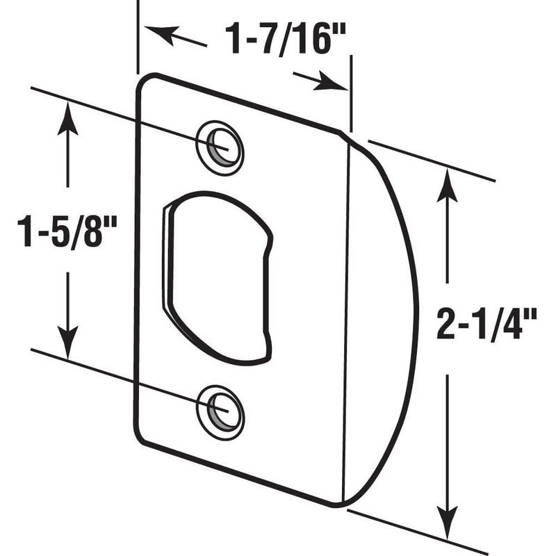 Prime-Line E 2793 Latch Strike Plate, Matte Black Finish (2 Pack)