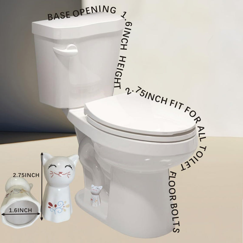 2Pcs Toilet Bolt Caps Decorative Animals Cat Ceramic Toilet Bolt Covers fit All Size Toilet Bolt Universal Toilet Caps
