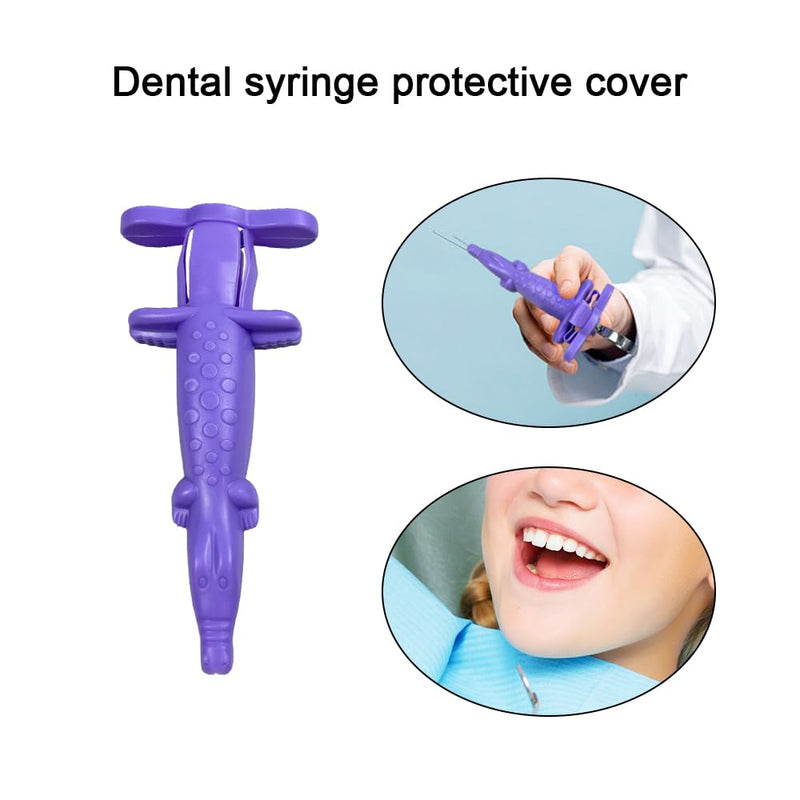 Dental Syringe Handle Protect Sleeve, YOUYA DENTAL 4PCS Silicone Needle Cover Case Injector Tool Cover Surgical Rubber Needle Instrument Protective Cover Case Reusable Clinic Tool Cover Case Gifts Crocodile - Combo 1
