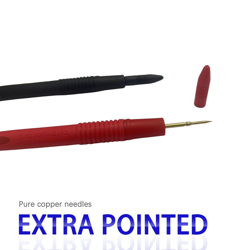 Multimeter Leads, 1000V 10A Meter Leads & Gold-Plated Needle Multimeter Probes(2PCS) (2) 2