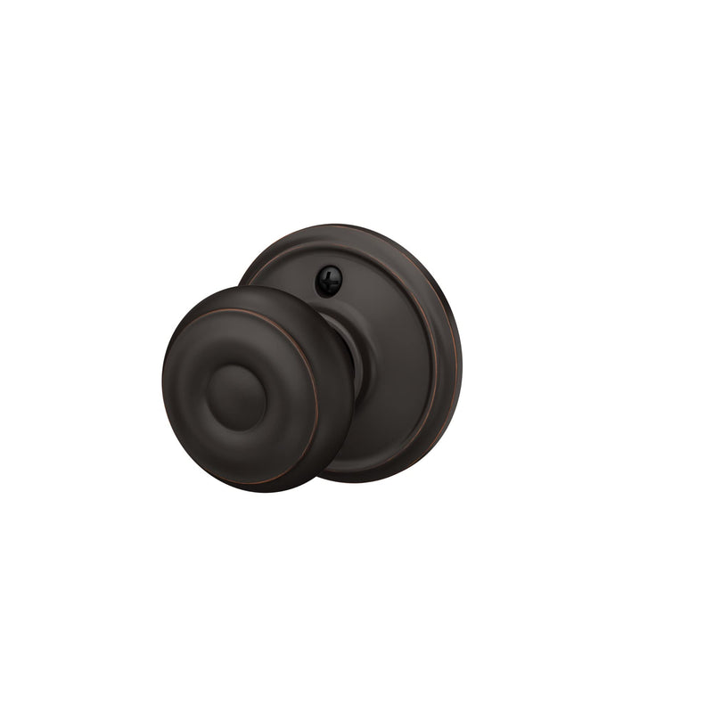Schlage F10 GEO 716 Georgian Door Knob, Hall & Closet Passage Lock, Aged Bronze Standard