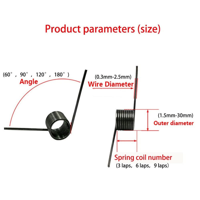 V-Spring, 0.6 Wire Diameter Torsion Small Torsion Spring, Hairpin Spring, 180/120/90/60 Degree Torsion Spring, 10pcs(3 laps 180 degrees) 3 laps 180 degrees 5.0MM_0.6MM - NewNest Australia