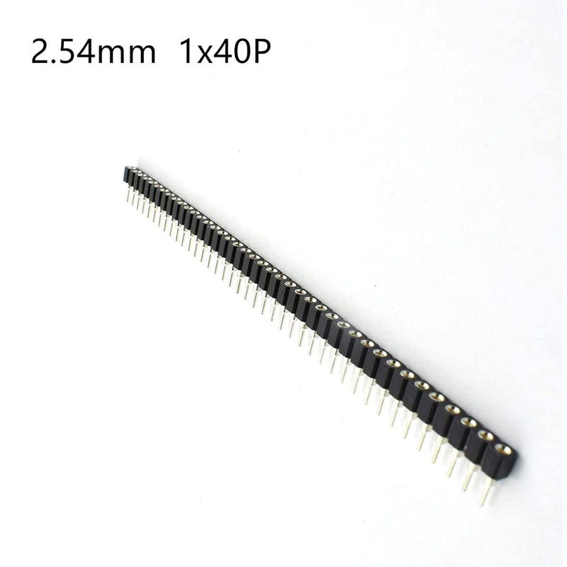 jing 2.54mm 1x40Pin Round Female Socket Pin Header Strip 40P Single Row Straight Female/Male Socket/Pin Header Strip Connector - (10 pcs)