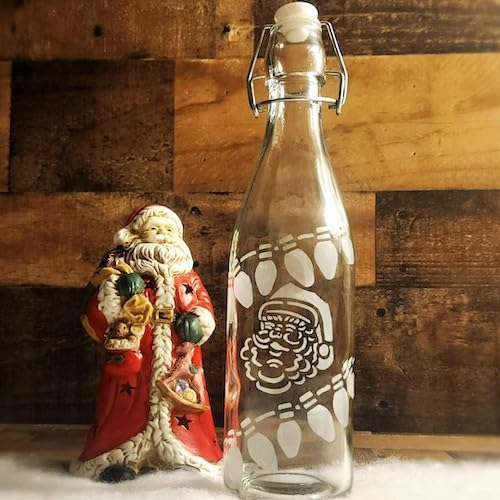 Over'N'Over Reusable Glass Etching Stencils – Durable Self-Stick Designs for Glass, Mirrors, and Ceramics with Armour Etch Cream – 5" x 8" Stencil Sheet - Cookies for Santa