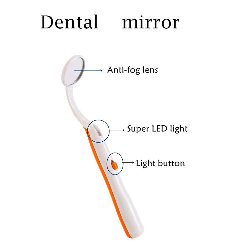2 Pcs Dental Mirror with Light Tool LED Lighted Teeth Inspection Mirror Anti Fog Curve Angle Dentist Oral Care Tool - NewNest Australia