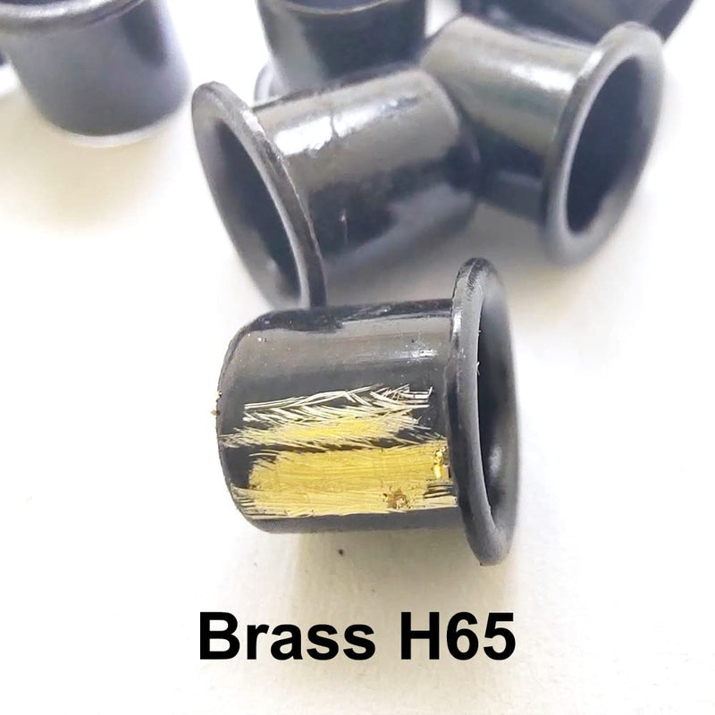 1 Tools + 100pcs Holster Rivets 7.9mm (.267 Length Under Flange x 1/4" Outside Diameter) Brass Eyelets Rivets for 0.08" Kydex Holster Making (Black Color)