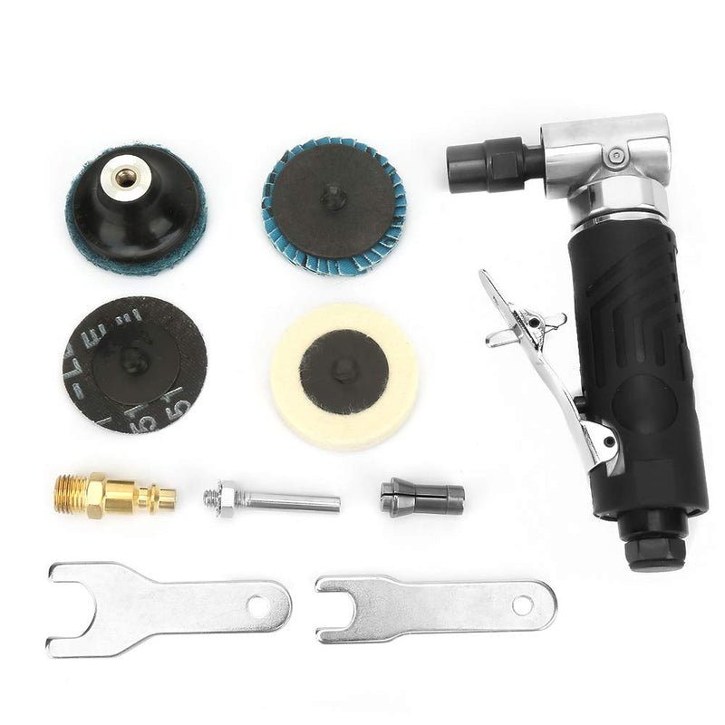 Angle Die Grinder, Comfortable Handle Grip 90 Degree 1/4 Air Grinder, Low Noise Pneumatic Angle Die Grinder 20000 RPM for Glass Hardware
