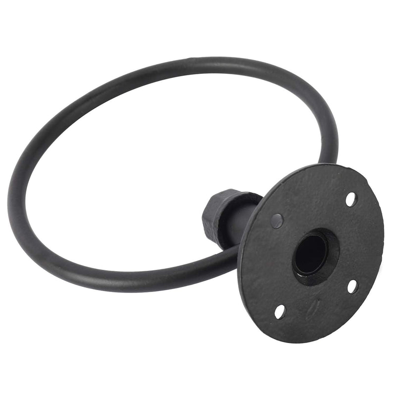 HighFree Industrial Towel Ring, Farmhouse Pipe Hand Towel Holder, Matte Black Wall Mounted Bathroom Hardware, Rustic Towel Ring for Bathroom (2)