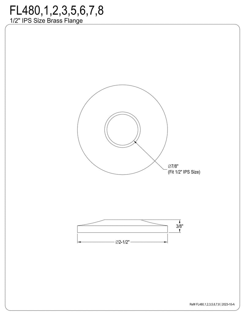 Kingston Brass FL487 Made to Match 1/2" IPS Flange, Brushed Brass