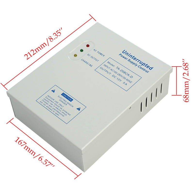 Power Supply Controller for Door Access System Electric Lock Intercom Camera Input 110V-240V AC to Output 12V DC 5A 12V 5A