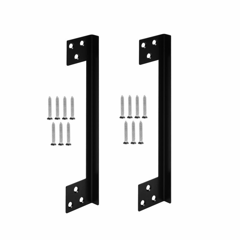 Door Latch Guard Stainless Steels Home Security Door Lock Plate L-Shaped Outswing Door Security Protector Extra Security Home Security Door Latch Cover to Block Access Black (7in-2pcs) 7in-2pcs