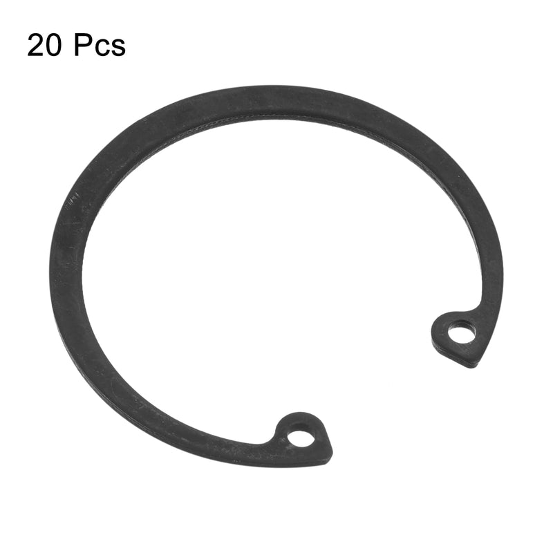 uxcell 20Pcs 50mm Internal Retaining Ring Circlip, 65 Mn Metal Internal Circlip Snap Rings C-Clips for Grooved Shafts Studs, Black 20