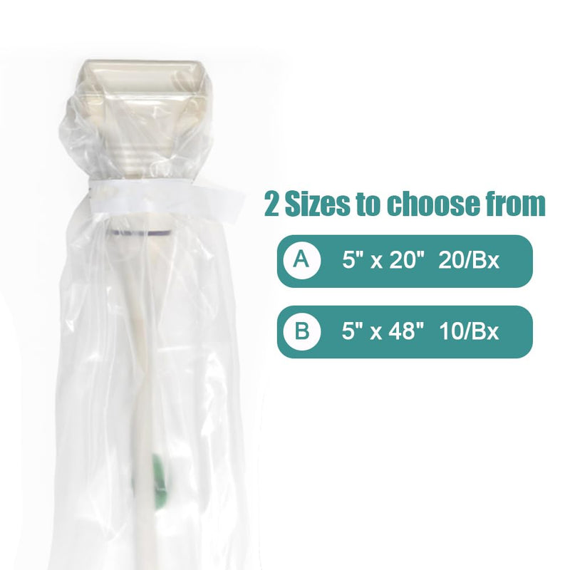 Ultrasound Probe Cover with Adhesive, Latex-Free Sterile Disposable Clear, Individual Packaging, 10/Bx, (5"x48") 5"x48"