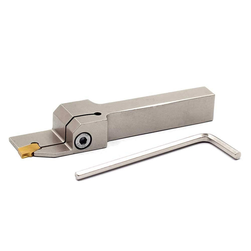 OSCARBIDE Heavy Duty Nickel Plated 3/8"x1/2"Indexable Grooving Parting Holder QA06R-20J Right -Hand Lathe Cut Off Tool with GTN-2 Carbide Insert, 1pieces