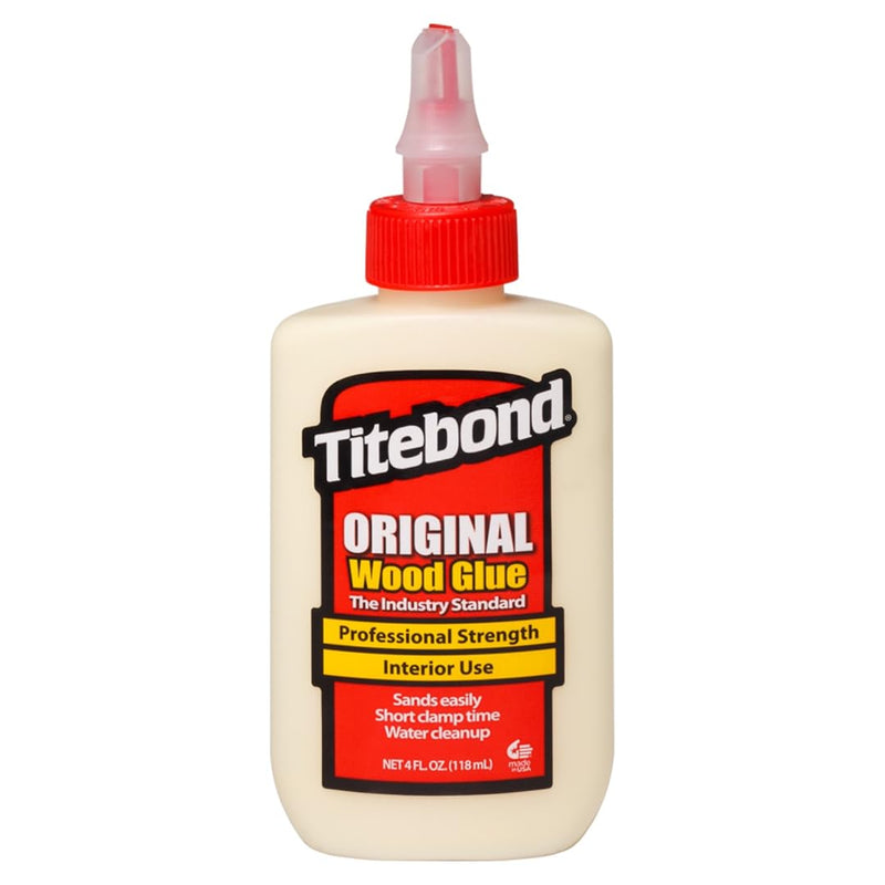 Titebond Original Wood Glue 5062, Industry Standard for Woodworking, Furniture Repair/Assembly, Construction, Home Repair or Modeling, 4 oz