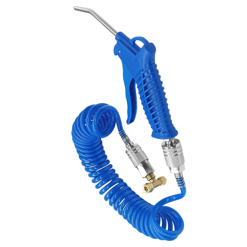 Beduan Air Blow Gun Kit with 16ft Long Pneumatic Pu Hose, Heavy Duty Air Duster Gun for Air Compressor 1/4"-16ft Tube(Blue)