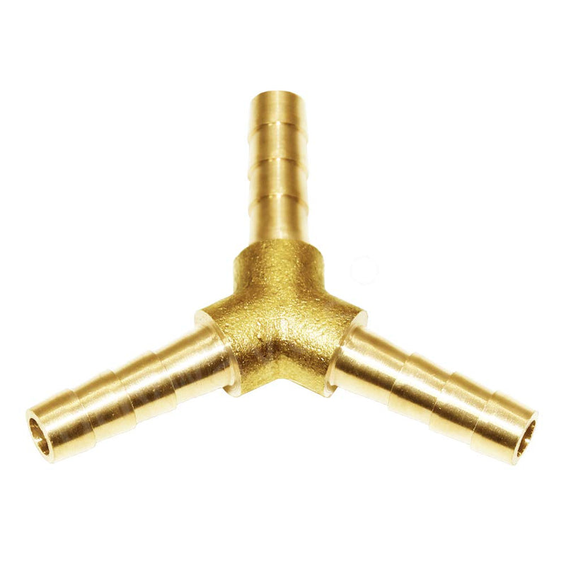 Joywayus 3/16" Hose Barb Y Shaped 3 Way Union Fitting Adapter Intersection/Split Brass Water/Fuel/Air 3/16"