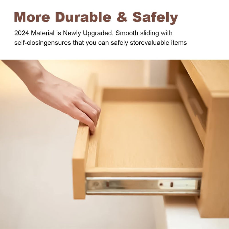 Drawer Slides Center Track for Kenlin Rite-Trak II Rails Kit, 16 Inch Drawer Metal Slides with Stop & Roller, Replacement for Dresser Nightstand Wardrobe Cabinet Drawer Tracks and Rails Kits (1 Pack) 1 Pack 14.72 Inch & 16.22 Inch