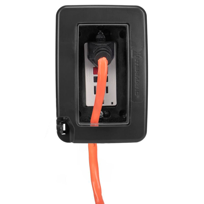 Intermatic WP6000BL Low-Profile In-Use Weatherproof Cover, Black - Durable Outdoor Outlet Protection | Expandable Design | Easy Installation