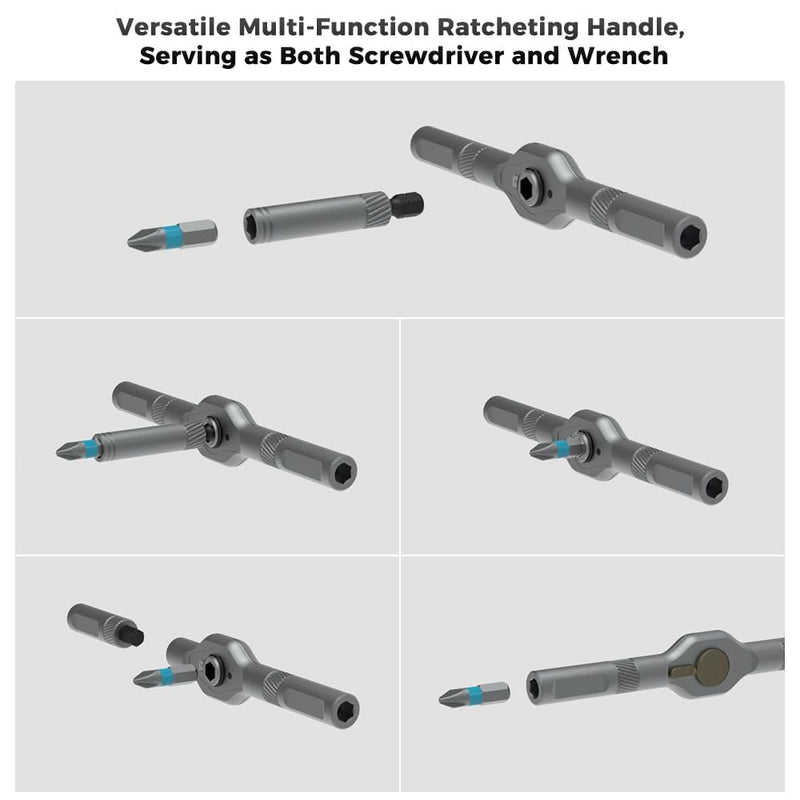 Screwdriver kit 42 in 1 aluminum alloy material, ratchet magnetic, DIY combination flexible shaft, suitable for furniture assembly, electrical repair, bicycle tools, Orange Ratchet screwdriver kit