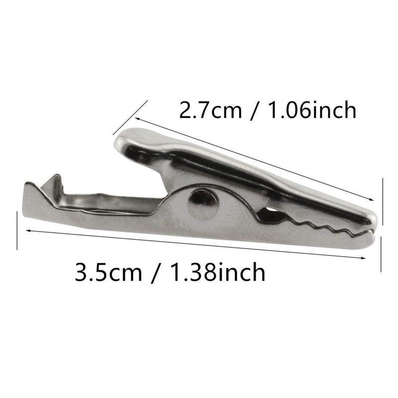 27mm/1.06" Alligator Clips Test Crocodile Clamps Silver Tone - (30 Pcs)