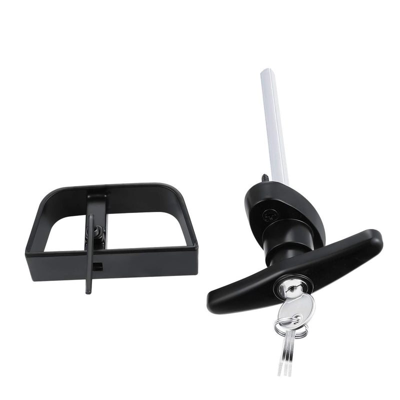 7-1/2" Stem Shed Door Latch T-Handle Lock Kit with 4 Keys,Storage Barn Shed Door Hardware Lock Set