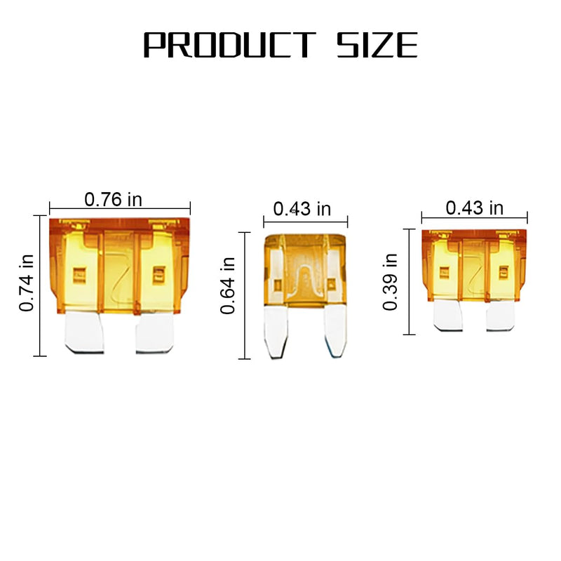 Mandark 306PCS Car Fuses Assortment Kit, Mixed Vehicle Blade Fuses - Standard & Mini & Low Profile Mini Fuse (2A 5A 7.5A 10A 15A 20A 25A 30A 35A), Replacement Fuses for RV, Truck, Auto