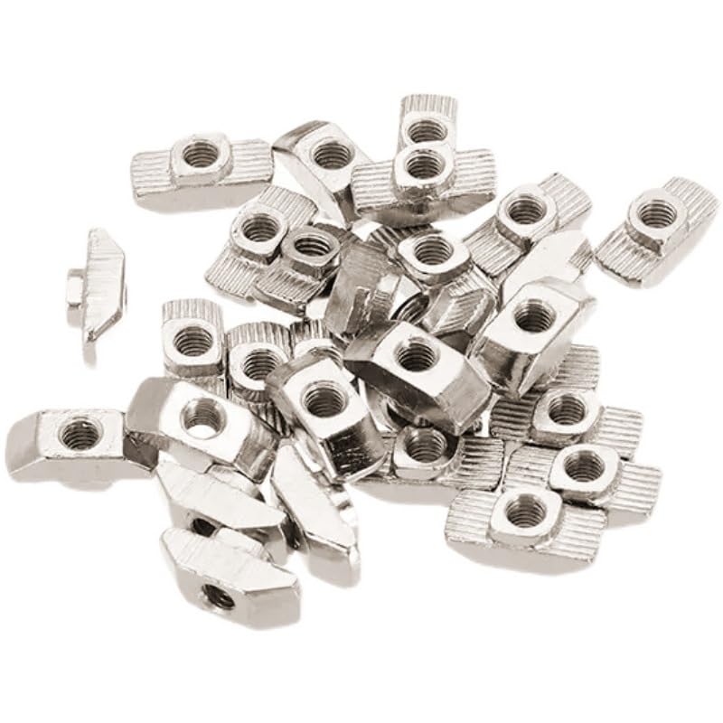 4040 Series M6 T Nuts T-Slot Nut Hammer Head Fastener -Plated Carbon Steel Sliding T Nuts for Aluminum Profile,20Pcs 4040M6(20)