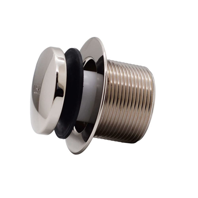 Westbrass Y593144-05 14" Black Tubular Bath Waste & Overflow Assembly with Tip-Toe Drain Plug and Two-Hole Faceplate, Polished Nickel 1 Pack