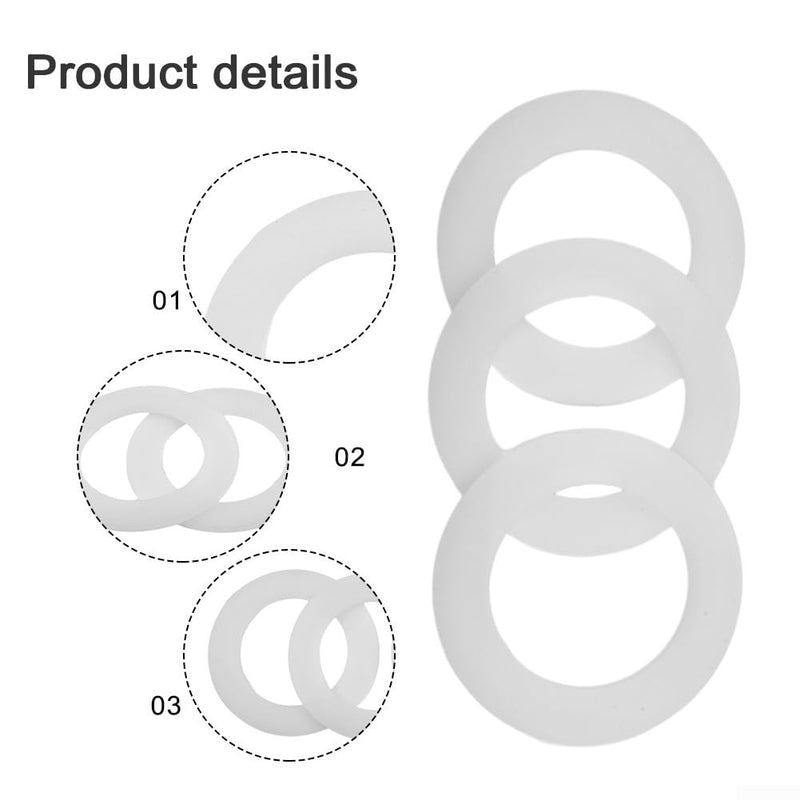 Dual Flush Seal Replacement Kit for Glacier Bay 83SGB Toilet Tank Gasket White Rubber Sealing Ring