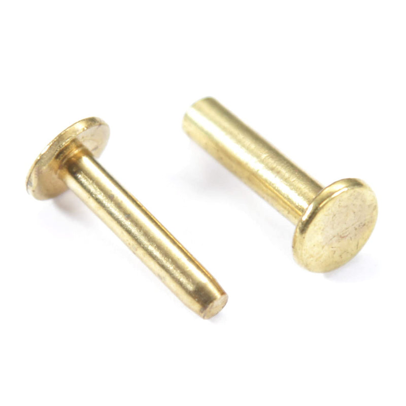 Cutlery Rivets (10 Pack) for DIY Handles & Knife Handle Repair - USA Size (0.312 x 0.155 x 0.750 Inch) - (Brass) - 2-Piece Rivet Knife Handle Fasteners (Cutlery Rivet)(0.312 x 0.155 x 0.750 Inch) (10PCS)(Brass)