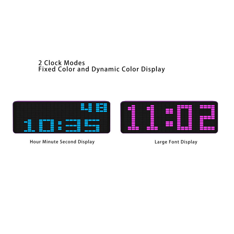 Music Spectrum Display Analyzer, RGB Colorful 1624 Segment Rhythm Light Level Voice Sensor, Clock Display, 384 LEDs 20 Dynamic & 7 Color Effect Display, Home Ambient Lights