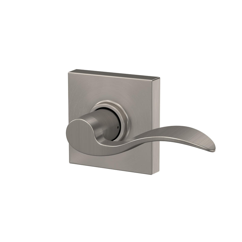 SCHLAGE Accent Lever with Collins Trim Hall and Closet Lock in Satin Nickel - F10 ACC 619 COL Passage