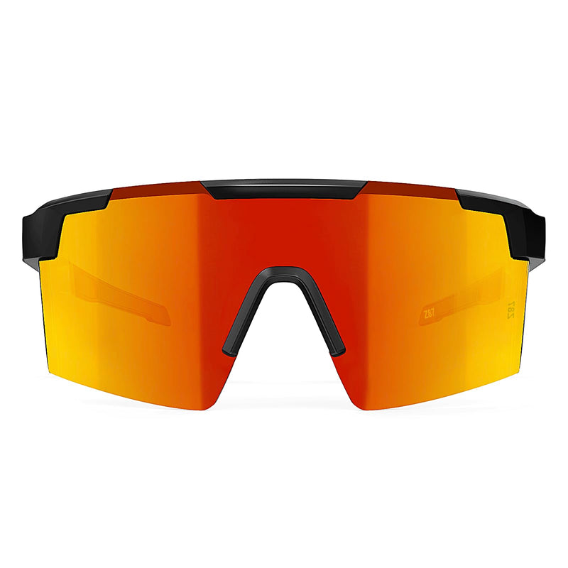 MAXJULI XL Z87 Sunglasses for Big Wide Heads Men TR90 Ultralight UV400 Protection Glasses Z8225 Black/Red