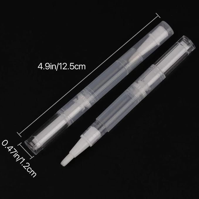 Twist Pen 3ml 2pcs Transparent Refill Rotary Makeup Container Twisting Brush Refill Nail Brush Cosmetic Empty Nail Oil Pen Perfume Lip Gloss Tube with Brush Head Nail Brush Pen Travel Accessories Twist Pen Nail Oil Pen Container (Pack of 2) - NewNest Australia