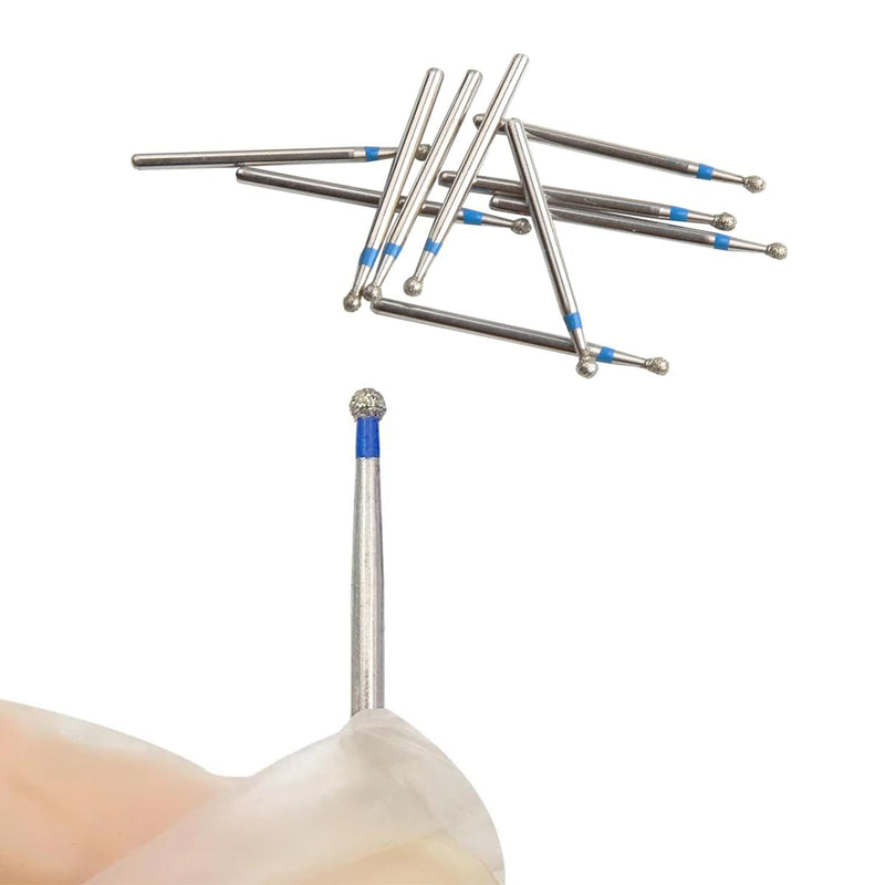 Diamond Burs FG High Speed Burs Drill Ball Shape Composite Polishing Kit for Ceramic 1.6mm Dentistry Grinding Tool（10 Pcs）