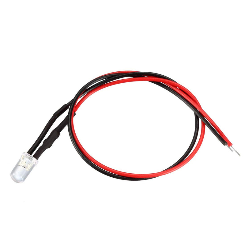 uxcell 20Pcs 5mm Pre Wired LED, Green DC3-5V Clear Lens, Light Emitting Diodes