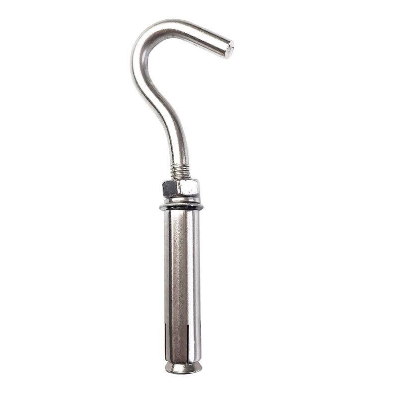 Expansion Hook Anchor Bolt 10 Pack M6 304 Stainless Steel Concrete Wall Hook Heavy Duty Open Cup Hook Expansion Bolts for Concrete Wall