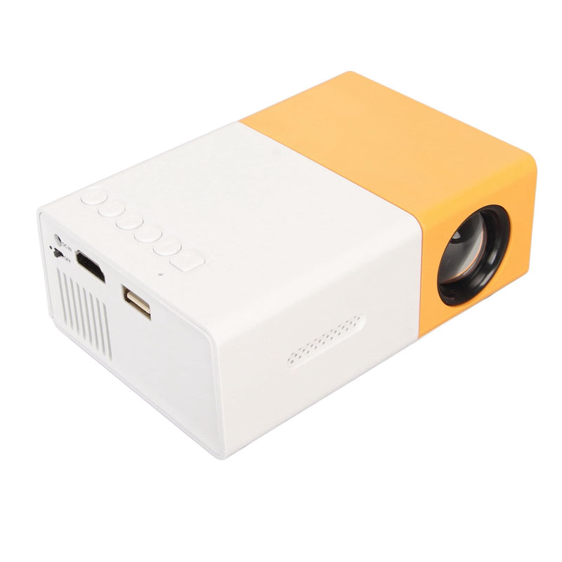Mini Projector 1080P Support AV VGA HD USB Remote Control, Portable, Compact Size, Rich Interface, Up to 60in Projection Size, 800:1 Contrast Ratio